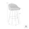Armen Living Noran Swivel Bar Stool in Black Metal with Black Faux Leather 840254335721 - alternate 3
